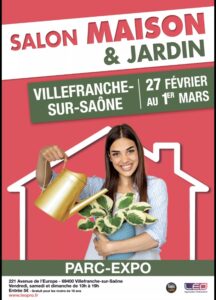 Affiche pour le Salon Maison & Jardin au Parc-Expo de Villefranche-sur-Saône.
